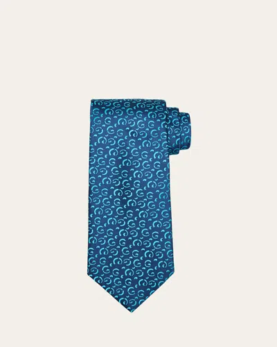 Charvet Men's Half Moon Woven Silk Tie In 2-tur