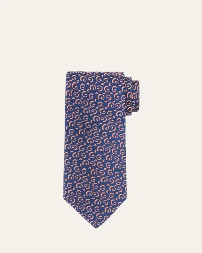 Charvet Men's Half Moon Woven Silk Tie In 3-org