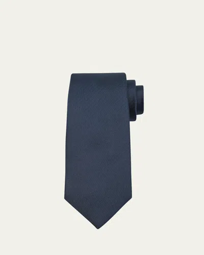 Charvet Men's Herringbone Silk Tie In Silver