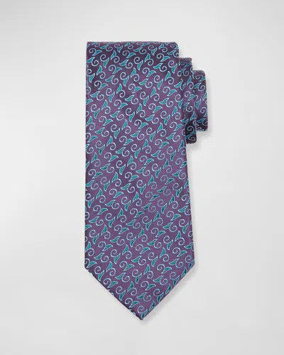 Charvet Men's Leaf And Curl Silk Tie In 10 Purple
