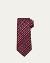 Charvet Men's Line-pattern Silk Tie In 10-pnk
