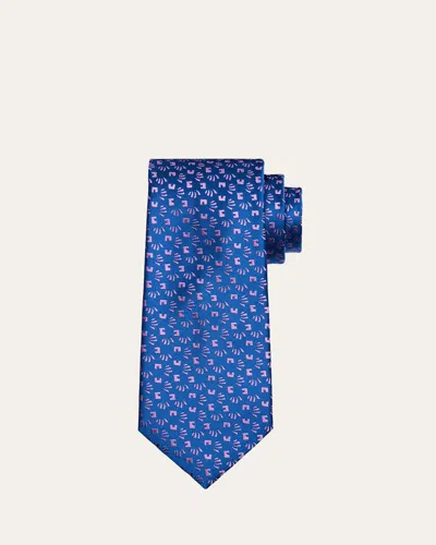 Charvet Men's Line-pattern Silk Tie In 11-pur