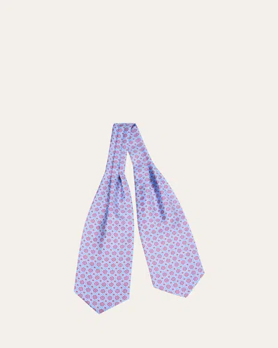 Charvet Men's Medallion-printed Silk Neck Scarf In 17-blu Pnk
