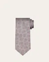 Charvet Men's Micro-dot Paisley Silk Tie In Silver