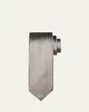 Charvet Men's Micro-geometric Jacquard Silk Tie In Gray