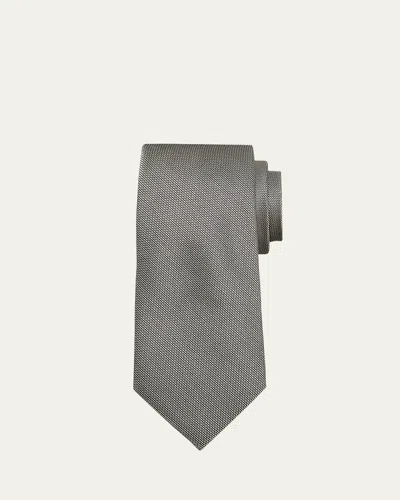 Charvet Men's Micro-jacquard Silk Tie In Orange