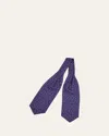 Charvet Men's Micro-printed Silk Neck Scarf In 1-nvy Org