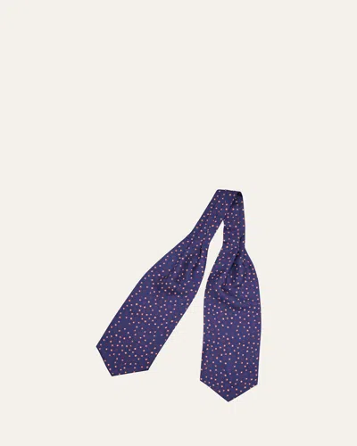 Charvet Men's Micro-printed Silk Neck Scarf In 1-nvy Org