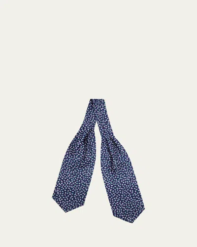 Charvet Men's Micro-printed Silk Neck Scarf In 2-nvy Pnk