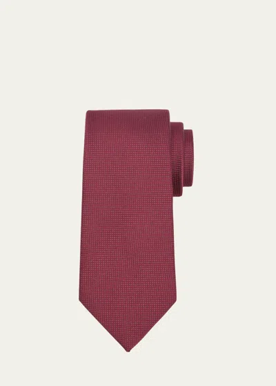 Charvet Men's Micro-textured Silk Tie In Red