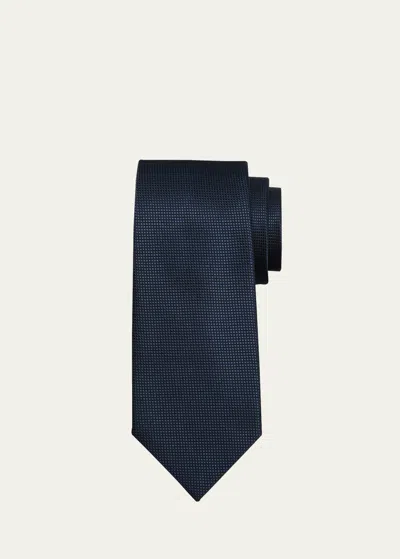 Charvet Men's Micro-textured Silk Tie In Navy