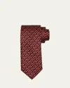 Charvet Men's Mini Circle Silk Tie In Blue Orange