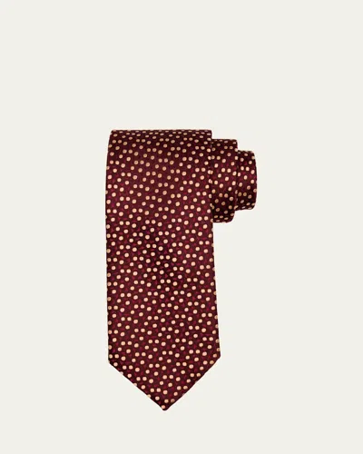 Charvet Men's Mini Circle Silk Tie In Blue Orange