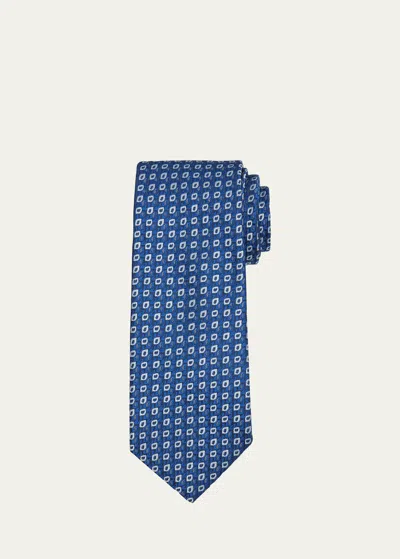 Charvet Men's Neat Jacquard Silk Tie In Blue