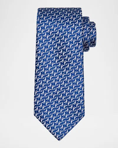 Charvet Men's Open Circle Silk Tie In Blue