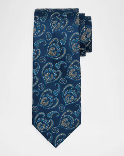 Charvet Men's Paisley Woven Silk Tie In Blue