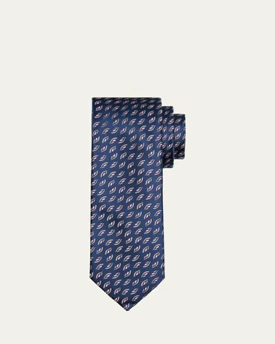 Charvet Men's Petite Bouquet Silk Tie In Blue