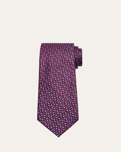 Charvet Men's Petite Crescent Silk Tie In Purple