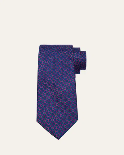 Charvet Men's Petite Geometric Silk Tie In Blue