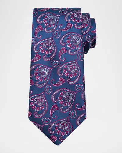 Charvet Men's Petite Geometric Silk Tie In Blue