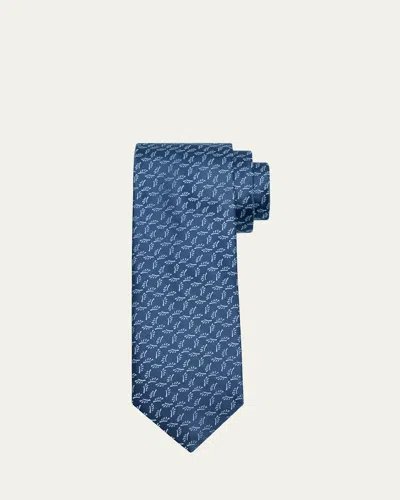 Charvet Men's Petite Tassel Silk Tie In Blue