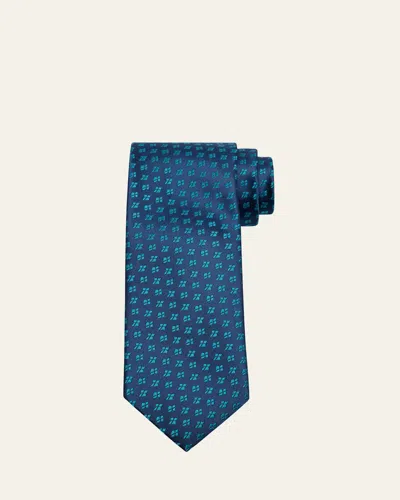 Charvet Men's Petite Window Silk Tie In Blue