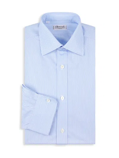 Charvet Men's Pinstriped Cotton Dress Shirt In Blue