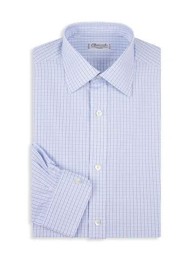 Charvet Men's Plaid Grid Cotton Dress Shirt In Blue