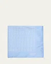 Charvet Men's Printed Silk Pocket Square In Blue