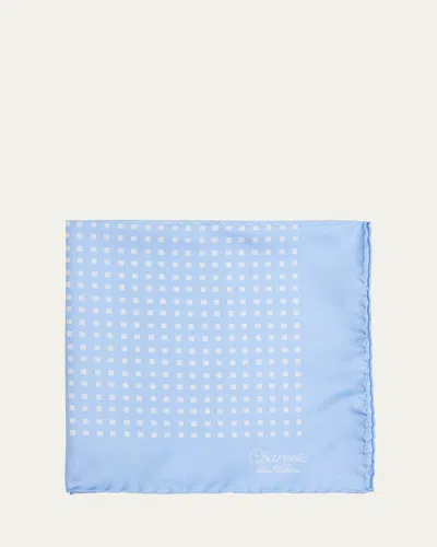 Charvet Men's Printed Silk Pocket Square In Blue