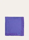 Charvet Men's Printed Silk Pocket Square In Purple/blue
