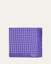 Charvet Men's Printed Silk Pocket Square In Purple/white