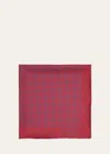 Charvet Men's Printed Silk Pocket Square In White Pattern
