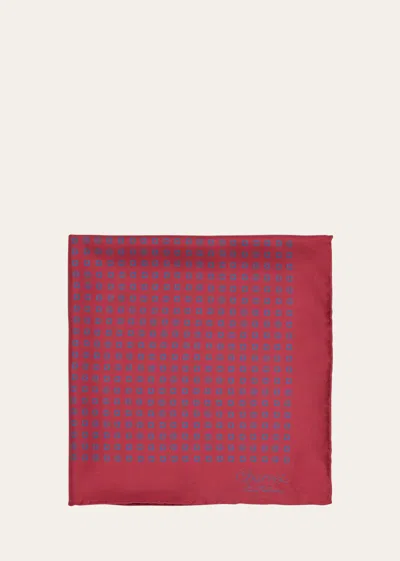 Charvet Men's Printed Silk Pocket Square In Red