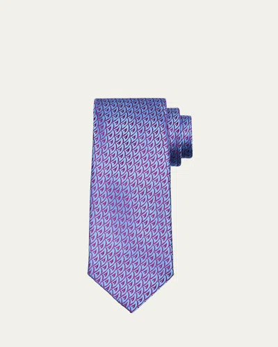 Charvet Men's Sailboat Woven Silk Tie In Purple