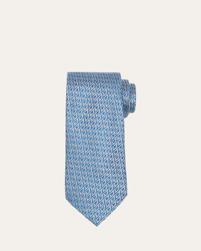Charvet Men's Sailboat Woven Silk Tie In 16-sky