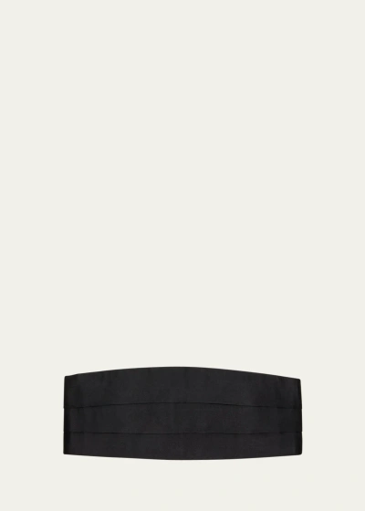 Charvet Men's Satin Pleated Cummerbund In Black