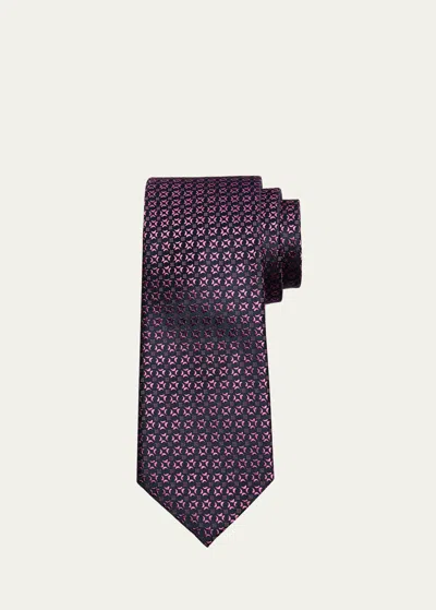 Charvet Men's Silk Geometric Jacquard Tie In Purple