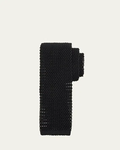 Charvet Men's Silk Knit Tie In Black