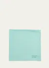 Charvet Men's Silk Logo-print Pocket Square In Green
