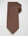 Charvet Men's Silk Micro-geometric Tie In Brown