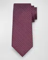 Charvet Men's Silk Micro-geometric Tie In Burgundy