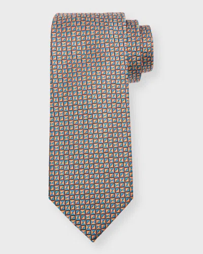 Charvet Men's Silk Micro-geometric Tie In Pink