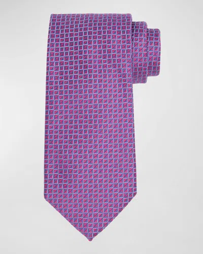 Charvet Men's Silk Micro-geometric Tie In Purple