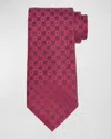 Charvet Men's Silk Micro-square Jacquard Tie In Pink