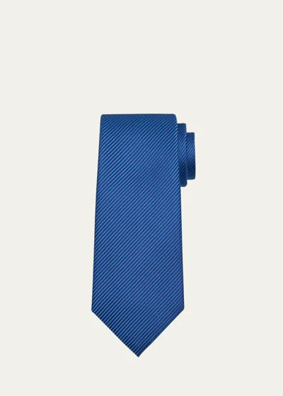 Charvet Men's Stripe Satin Tie In Blue