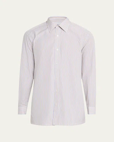 Charvet Men's Stripe Spread-collar Sport Shirt