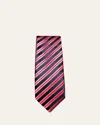 Charvet Men's Striped Silk Tie In Red