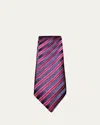 Charvet Men's Striped Silk Tie In Purple