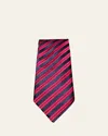 Charvet Men's Striped Silk Tie In Blue/red